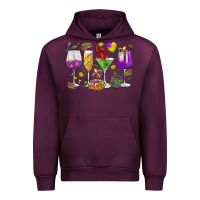 Mauve Wine Mardi Gras wine glasses Urban Hoodie - HowdyJamesFarm