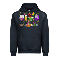 Navy Mardi Gras wine glasses Urban Hoodie - HowdyJamesFarm