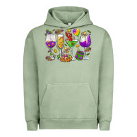 Pigment Oil Green Mardi Gras wine glasses Urban Hoodie - HowdyJamesFarm