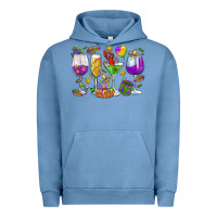 Pigment Pebble Blue Mardi Gras wine glasses Urban Hoodie - HowdyJamesFarm