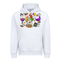 White Mardi Gras wine glasses Urban Hoodie - HowdyJamesFarm