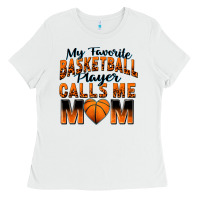 White my favorite basketball player calls me mom Ladies Tee - Zillion Design Studio