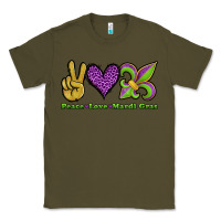 Army Green peace love mardi gras Classic Tee - Jasminsmagicworld