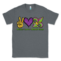 Charcoal Heather peace love mardi gras Classic Tee - Jasminsmagicworld