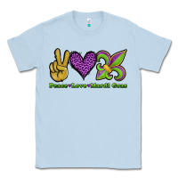 Dusty Blue peace love mardi gras Classic Tee - Jasminsmagicworld