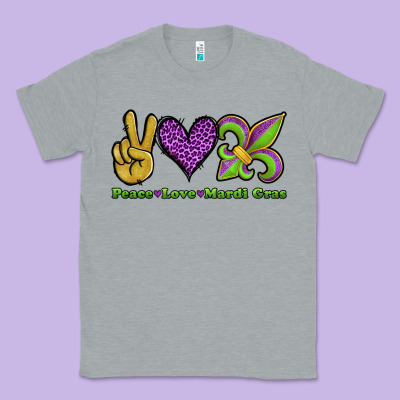Peace Love Mardi Gras Classic Tee Designed By Jasminsmagicworld