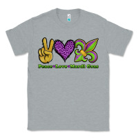 Heather Grey peace love mardi gras Classic Tee - Jasminsmagicworld