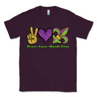 Plum peace love mardi gras Classic Tee - Jasminsmagicworld