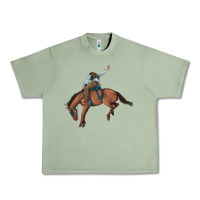 Oil Green bucking bronco cowboy rodeo Urban Heavy Tee - Artiststas