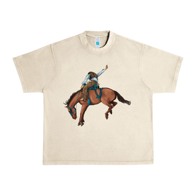 Bucking Bronco Cowboy Rodeo Urban Heavy Tee by Artiststas | Teevron