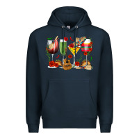 Navy Mexico Wine Glasses Premium Hoodie - texasbilliewilder