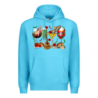 Ocean Blue Mexico Wine Glasses Premium Hoodie - texasbilliewilder