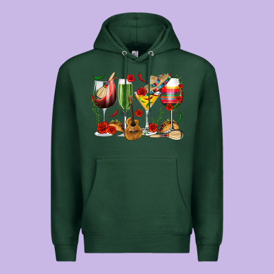 Mexico Wine Glasses Premium Hoodie Designed By Texasbilliewilder