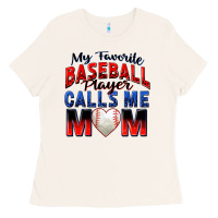 Bone my favorite baseball player calls me mom Ladies Tee - Zillion Design Studio