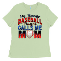 Matcha my favorite baseball player calls me mom Ladies Tee - Zillion Design Studio