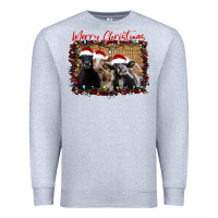 Heather Grey Merry Christmas Cows Premium Sweatshirt - Bettercallsaul