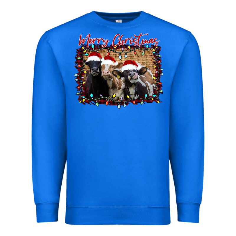 Merry Christmas Cows Premium Sweatshirt by Bettercallsaul | Teevron