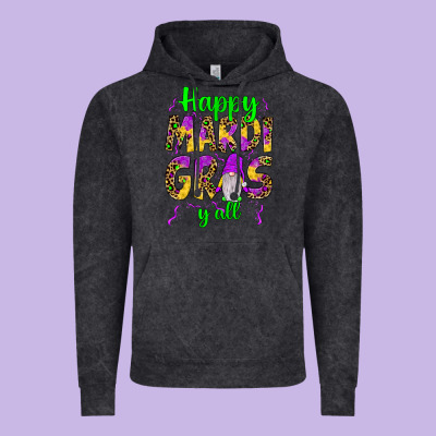 Happy Mardi Gras Y'all Gnome Vintage Hoodie Designed By Jahusdesignshop