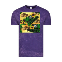 Cloud Purple harvester seamless pattern Vintage Tee - BundleAndBundleShop