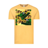 Vintage Mustard harvester seamless pattern Vintage Tee - BundleAndBundleShop