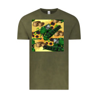 Vintage Olive harvester seamless pattern Vintage Tee - BundleAndBundleShop