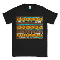 Black sunflowers leopard cowhide turquoise Classic Tee - BarkalooDesign