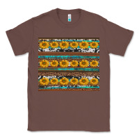 Chestnut sunflowers leopard cowhide turquoise Classic Tee - BarkalooDesign