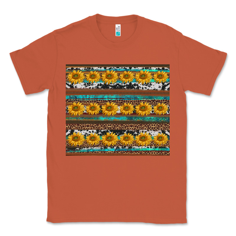 Sunflowers Leopard Cowhide Turquoise Classic Tee by BarkalooDesign | Teevron