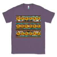 Lavender sunflowers leopard cowhide turquoise Classic Tee - BarkalooDesign
