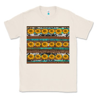 Natural sunflowers leopard cowhide turquoise Classic Tee - BarkalooDesign