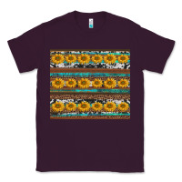 Plum sunflowers leopard cowhide turquoise Classic Tee - BarkalooDesign