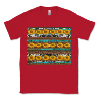 Red sunflowers leopard cowhide turquoise Classic Tee - BarkalooDesign