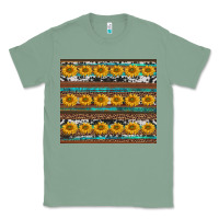 Sage sunflowers leopard cowhide turquoise Classic Tee - BarkalooDesign