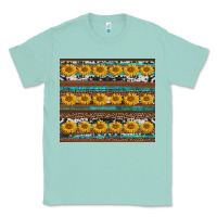 Seafoam sunflowers leopard cowhide turquoise Classic Tee - BarkalooDesign