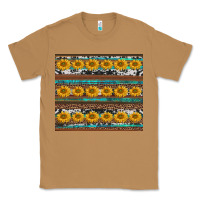 Toasted Coconut sunflowers leopard cowhide turquoise Classic Tee - BarkalooDesign