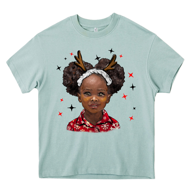 Christmas African Girl Heavy Core Tee by BarkalooDesign | Teevron