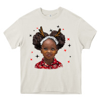Cream christmas african girl Heavy Core Tee - BarkalooDesign