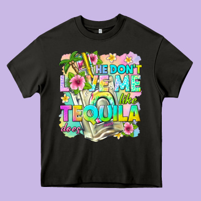 He Dont Love Me Like Tequila Does Heavy Core Tee Designed By Texasbilliewilder