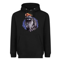 Black Raccoon with Flowers Heavyweight Hoodie - Bettercallsaul