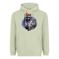 Matcha Raccoon with Flowers Heavyweight Hoodie - Bettercallsaul