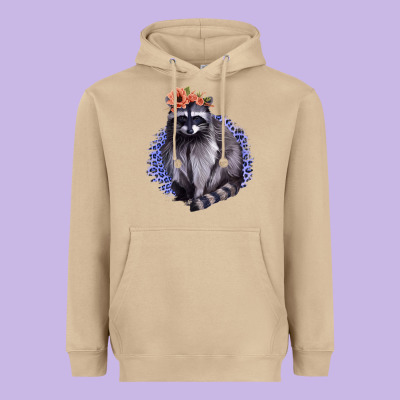 Raccoon With Flowers Heavyweight Hoodie Designed By Bettercallsaul