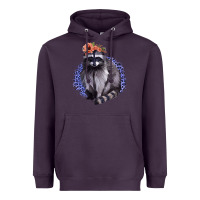Plum Raccoon with Flowers Heavyweight Hoodie - Bettercallsaul