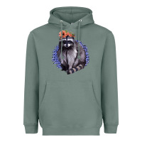 Sage Raccoon with Flowers Heavyweight Hoodie - Bettercallsaul