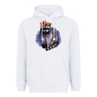White Raccoon with Flowers Heavyweight Hoodie - Bettercallsaul