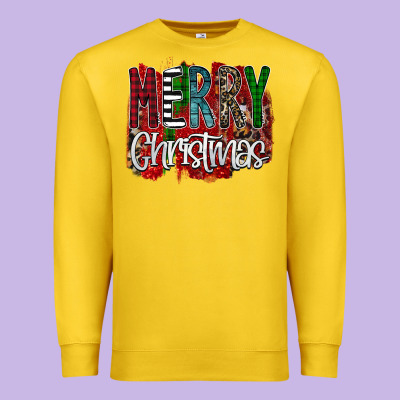 Merry Christmas Buffalo Plaid Leopard Premium Sweatshirt Designed By Bettercallsaul