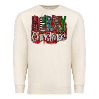 Sandshell Merry Christmas Buffalo Plaid Leopard Premium Sweatshirt - Bettercallsaul