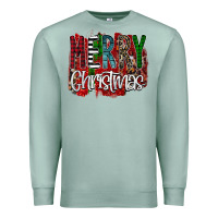 Seafoam Merry Christmas Buffalo Plaid Leopard Premium Sweatshirt - Bettercallsaul