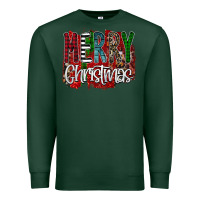 Sports Green Merry Christmas Buffalo Plaid Leopard Premium Sweatshirt - Bettercallsaul