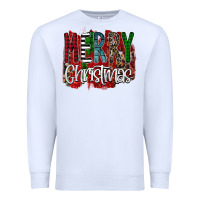 White Merry Christmas Buffalo Plaid Leopard Premium Sweatshirt - Bettercallsaul