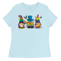 Baby Blue pride gnomies Ladies Tee - texasbilliewilder